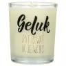 Kaarsje in glas 65 x 50 mm Geluk Dat is wat ik je wens