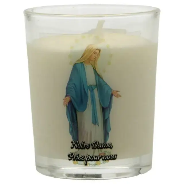 Bougie en verre 65 x 50 mm Miraculeuse florale