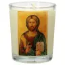 Kaarsje in glas 65 x 50 mm Pantocrator ikoon
