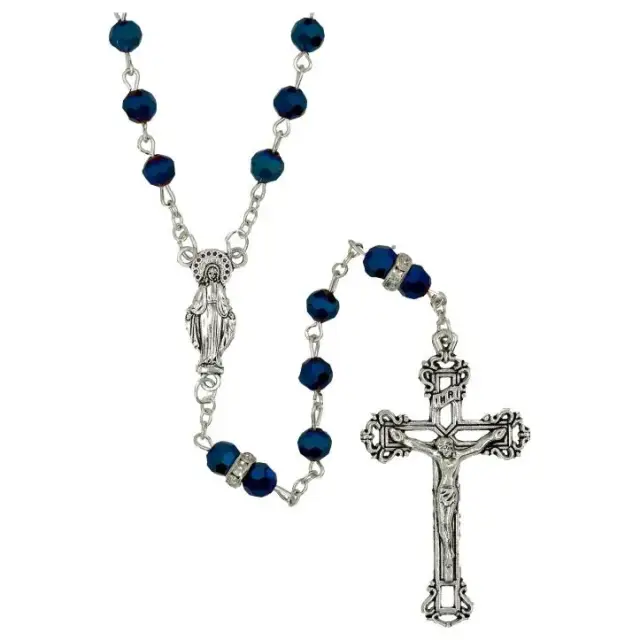 Rozenkrans Semi-kristal Donkerblauw