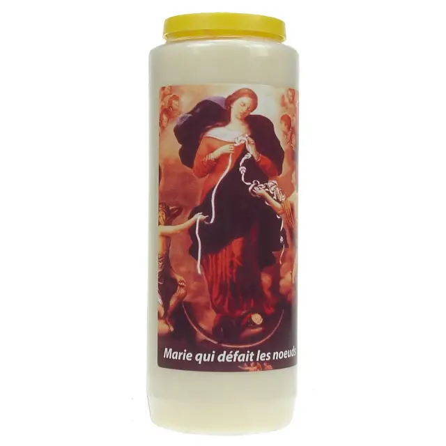 9 days candle / white / our Lady undoer of knots