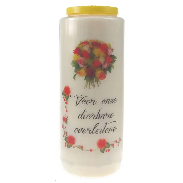 9 days candle / white / Voor eleven dierbare overledene