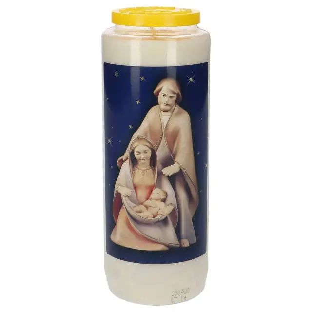 Noveenkaars / wit / Kersttafereel