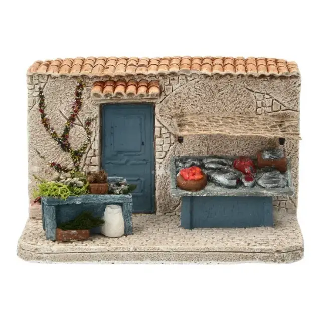 Décor pour santons de Provence La poissonnerie - 15x8x10 cm