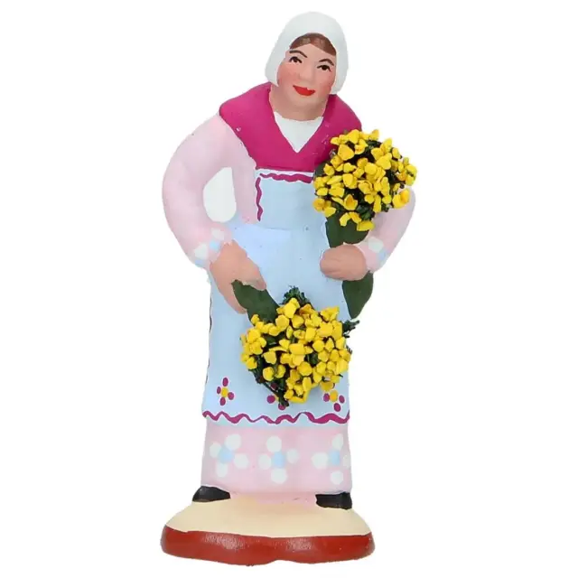 Santon Gateau 7 Cm Femme au mimosa