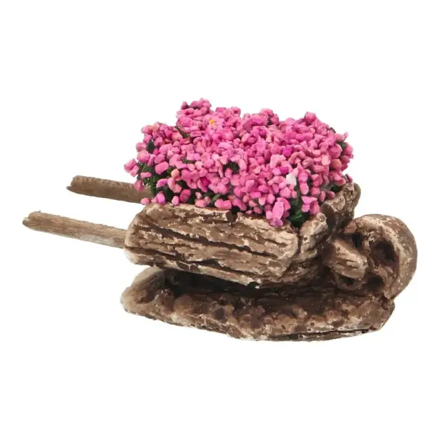 Décor pour santons de Provence Brouette avec rose 7x3x2 cm