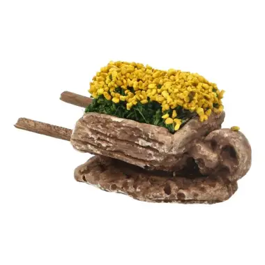 Decor voor santons de Provence Kruiwagen met mimosa 7x3x2 cm