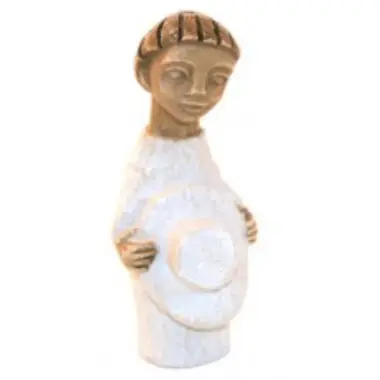 Shepherd with hat - 13 cm - White