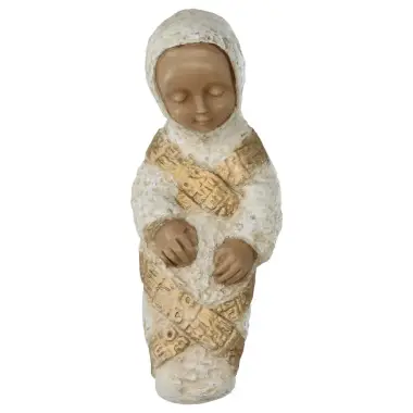 Enfant de Vierge paysanne - 13 cm - Blanc / doré