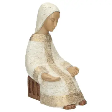 Vierge Paysanne - 27cm - Blanc / doré