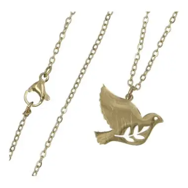 Holy Spirit pendant in steel 11mm+ chain