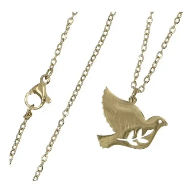 Holy Spirit pendant in steel 11mm+ chain