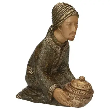 Mage Gaspar à genou - 23 cm - vert bronze