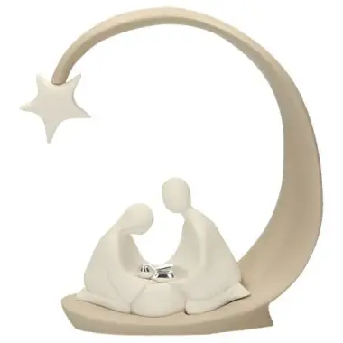 Nativity in a beige bow (25 x25 cm)