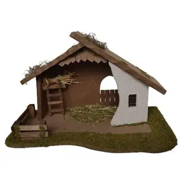 Cabane vide pour personnages de crèche de 15 cm