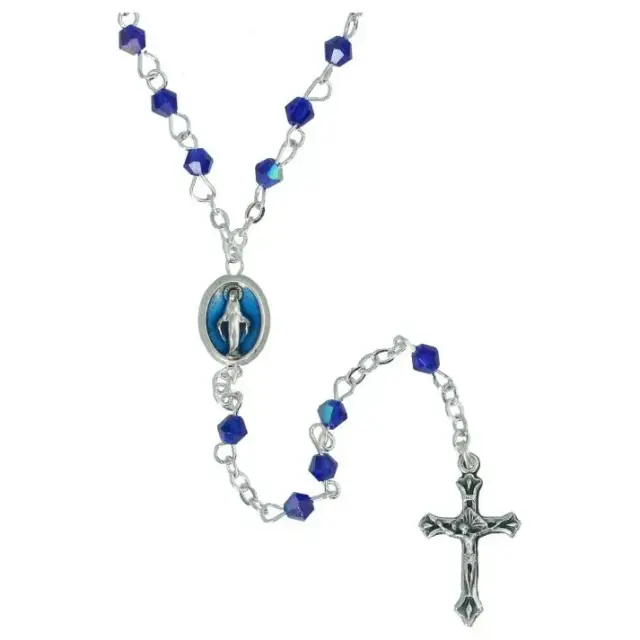 Rozenkrans semi-kristal donkerblauw Hartje Wonderbare blauw