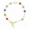 Armband met veelkleurige kristallen hartjes