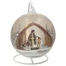 Glazen bol met voet, 15 cm, sepia kerststal