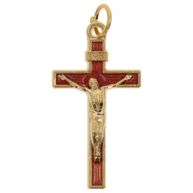 Kruisje 30 x 18 mm Email rood