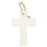 Kruis in wit porselein met hart 9,5 x 6,5 cm