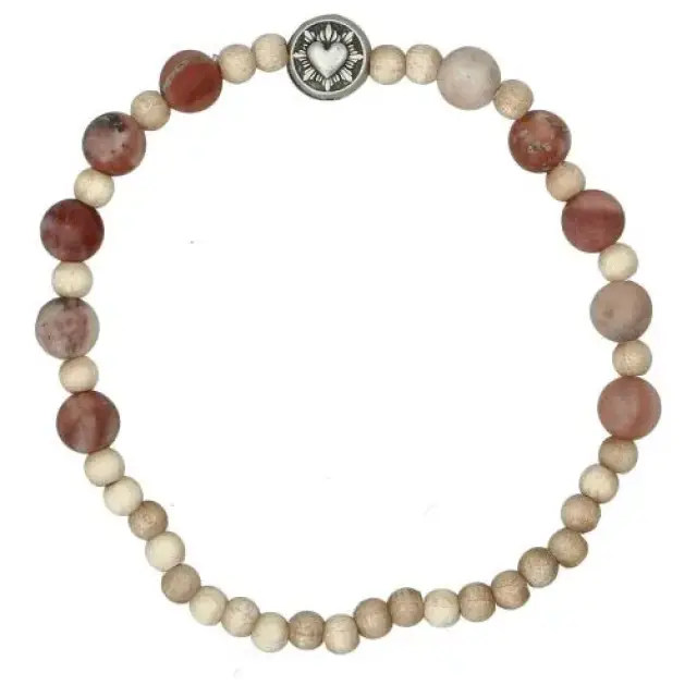 Armband op elastiek Aventurine roos 8 mm