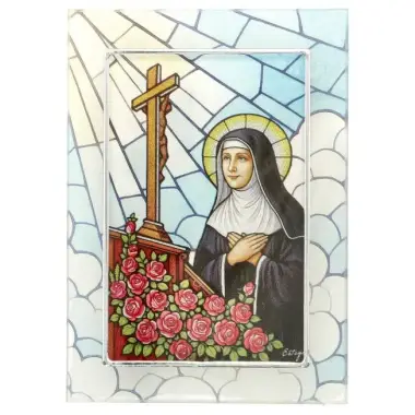 Saint Rita glass frame 10x14 cm