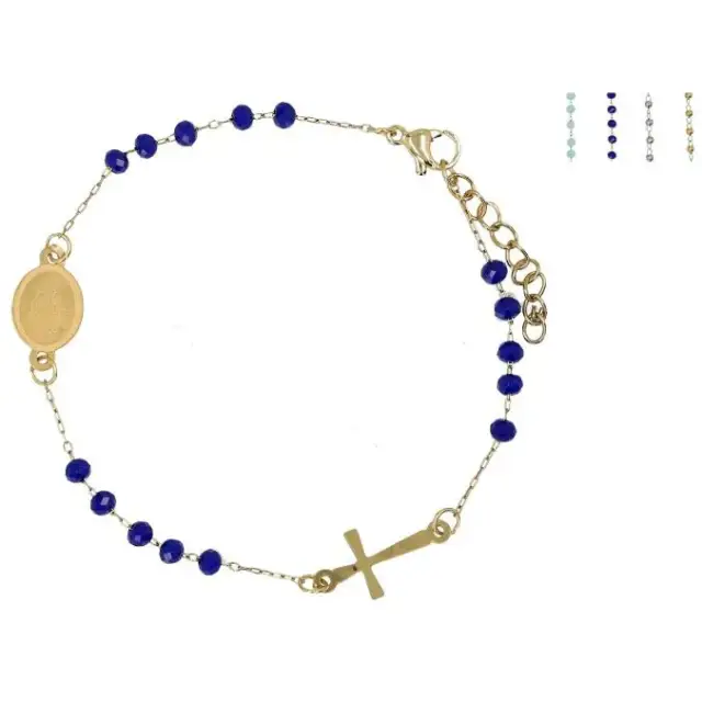 Stalen armband met kruis verschillende kleuren