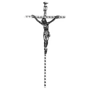 Croix Murale - 21 cm - Métal Nickelé