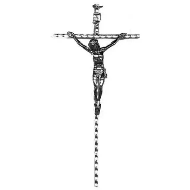 Croix Murale - 21 cm - Métal Nickelé