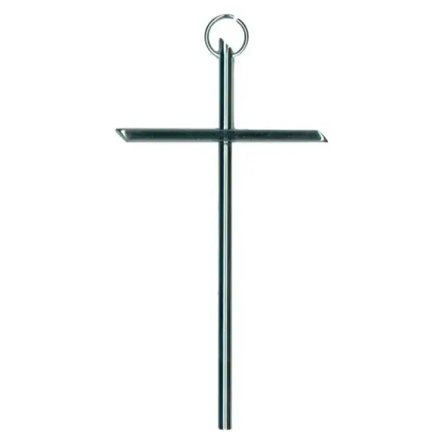 Croix Murale - 14 cm - Métal Nickelé