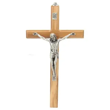 Croix murale 20 cm Bois d'olivier