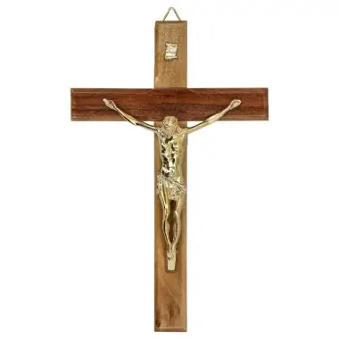 Croix Murale - 13 cm - Bois d'olivier