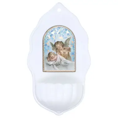 Stoup Angel Lantern Porcelain 16 x 9 cm
