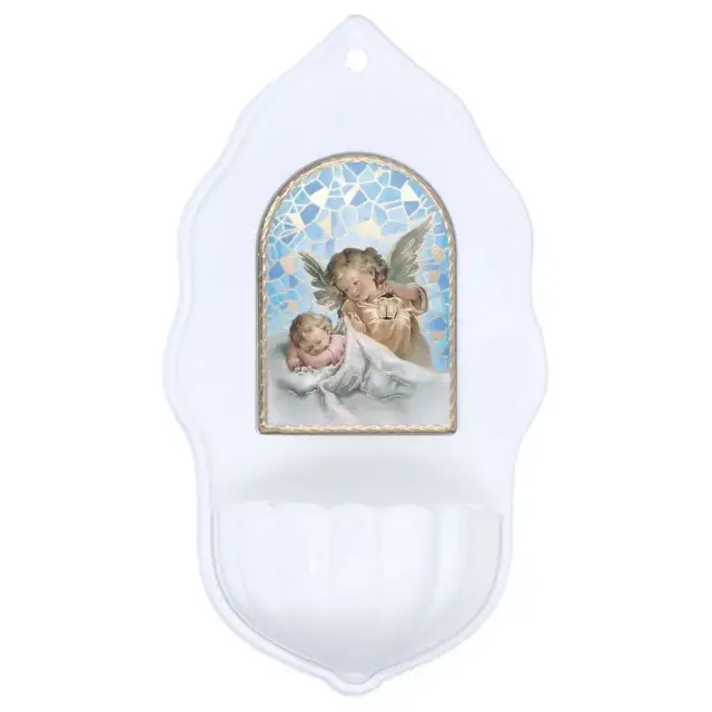 Stoup Angel Lantern Porcelain 16 x 9 cm