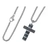 Croix noire et acier avec chaîne