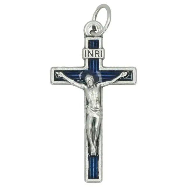 Croix 30 X 18 mm Email bleu