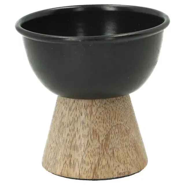 Brûle-encens - H 7 x 6 cm - Fer noir et base bois