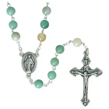 Rozenkrans Amazonite + Schrijn