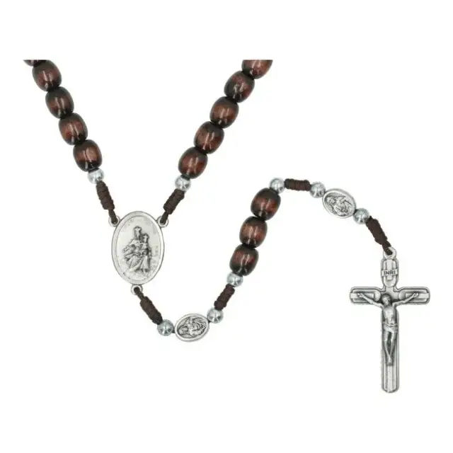 Chapelet sur corde Scapulaire Bois marron