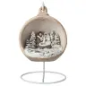 Crèche de Noël dans une boule en céramique sépia 12 cm