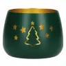 Bougeoir en métal avec sapin de Noël