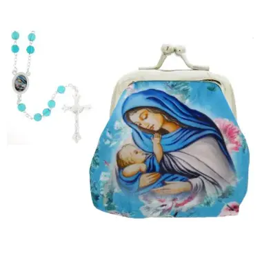 Etui + Chapelet - Vierge et Enfant