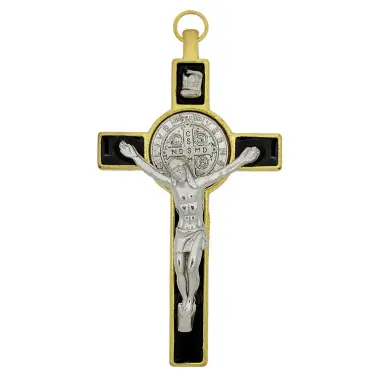 Cross St Benedict 8 X 4 cm Email Black Box