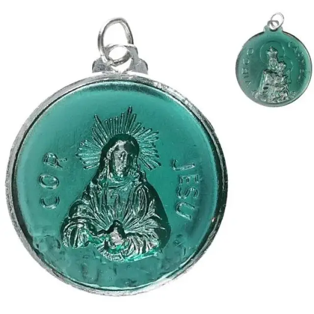 Medaille Scapulier 32 mm Email Blauw