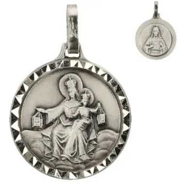 Medaille Scapulier - 16 mm - Metaal Verzilverd