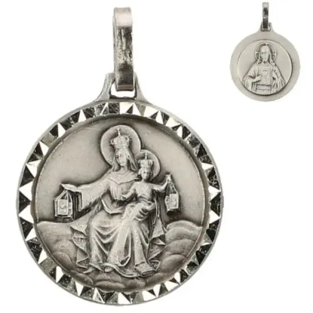 Medaille Scapulier - 16 mm - Metaal Verzilverd