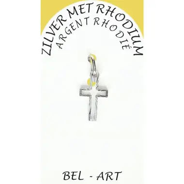 Rhodium Silver Cross 15 X 10 mm