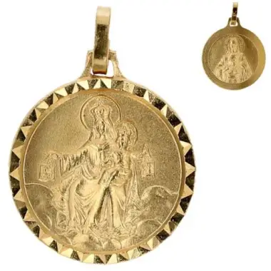 Medaille Scapulier - 18 mm - Metaal Verguld