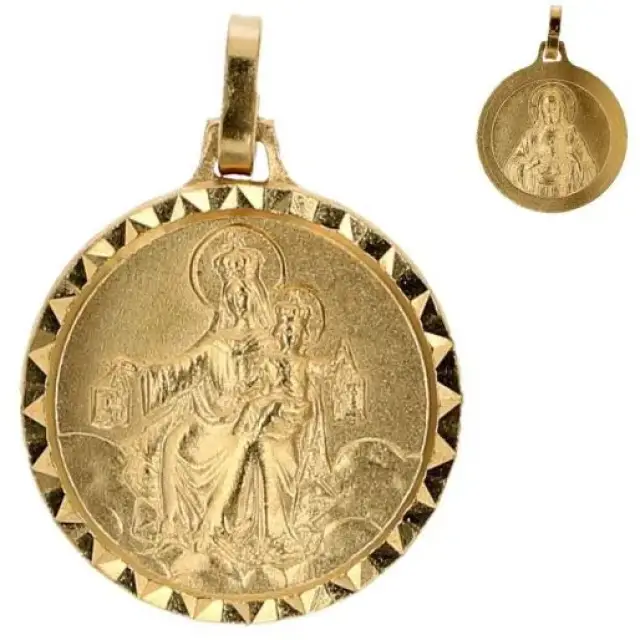 Médaille Scapulaire - 18 mm - Métal Doré