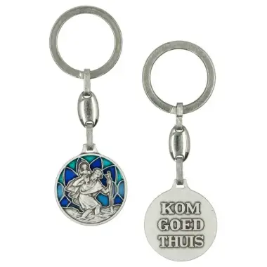 key ring St Christopherr / K.G.T. 30 mm Blue Email
